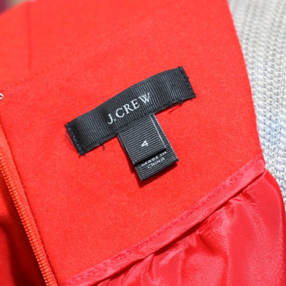 J. CREW Solid Red Long Sleeve Dress - Picture 4 of 4